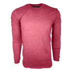 Healther Suede Long Sleeve Crew Neck // Burgundy (L)