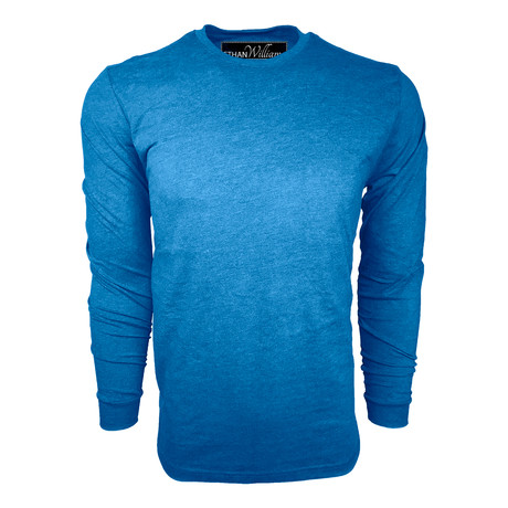 Healther Suede Long Sleeve Crew Neck // Royal Blue (M)