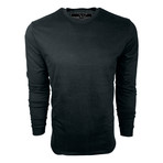 Healther Suede Long Sleeve Crew Neck // Black (M)