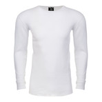 Long Sleeve Thermal Crew Neck // White (M)