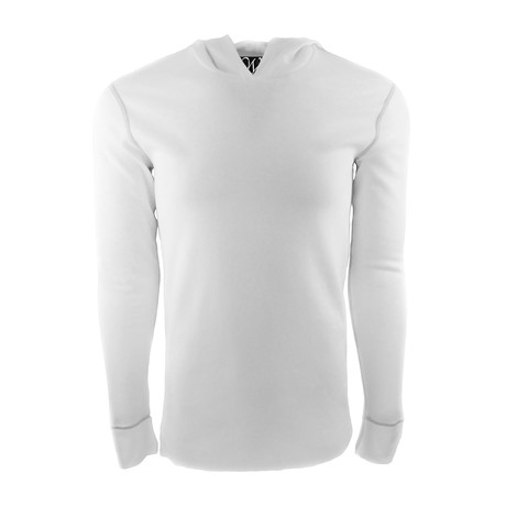 Long Sleeve Thermal Hoodie // White (S)