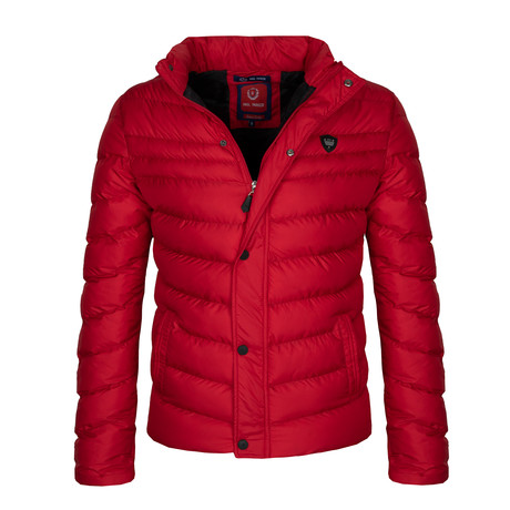 Puff Zipper Winter Coat // Red (S)