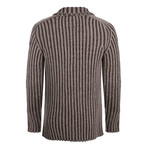 Button Up Striped Jerseys with Pockets // Mink (S)