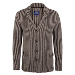 Button Up Striped Jerseys with Pockets // Mink (S)