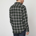 Check Flanella Shirt // Black + Green (M)