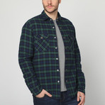 Padded Check Shirt // Check Green Blue (XL)