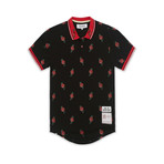 All-Over Roses Polo // Black (L)