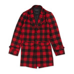 Plaid Overcoat // Red + Black (L)