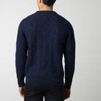 Chunky Cableknit Sweater // Navy (L)