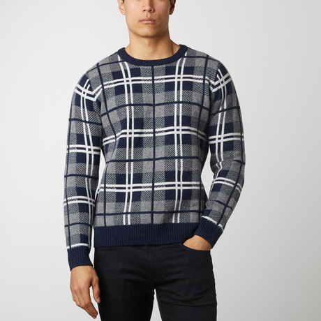 Bret Plaid Sweater // Navy (S)