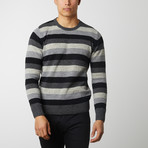 Multi-Color Stripe Sweater // Gray (L)