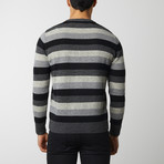 Multi-Color Stripe Sweater // Gray (L)