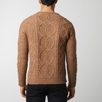 Marled Yarn Cable Sweater // Toffee (S)