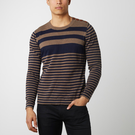 Variegated Stripe Sweater // Tan (S)