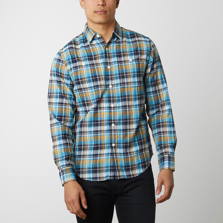 Double Faced Madras Shirt // Turquoise (S)