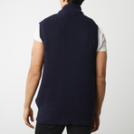 Half Button Vest // Navy (XL)