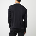 100% Pima Cotton T-Shirt Long Sleeve // Black + Gray (XS)