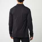 100% Pima Cotton Long Sleeve Button Polo // Black (XS)