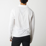 100% Pima Cotton Long Sleeve No Button Polo // White (L)