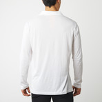 100% Pima Cotton Long Sleeve Button Polo // White (XS)