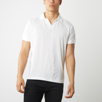 100% Pima Cotton No Button Polo // White (M)