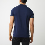 100% Pima Cotton 3-Button Polo // Blue (L)