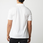 100% Pima Cotton Polo + Button Cover // White (XS)