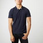 100% Pima Cotton 3-Button Flame Polo // Navy (S)