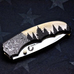 Scrimshaw Folding Knife // Forest