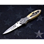 Scrimshaw Folding Knife // Deer Scene