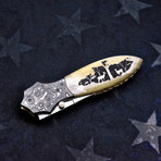 Scrimshaw Folding Knife // Deer Scene