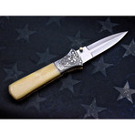 Scrimshaw Folding Knife // Indian Chief