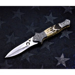 Scrimshaw Folding Knife // Bear Paw