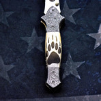 Scrimshaw Folding Knife // Bear Paw