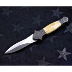 Scrimshaw Folding Knife // Bear Paw