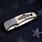 Scrimshaw Folding Knife // Rainbow Trout