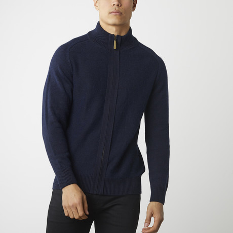 Zipper Sweater // Navy (XS)