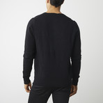 100% Pima Cotton Cashmere V-Neck // Black (XS)