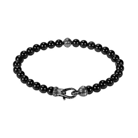 Onyx Bead Bracelet // Black // 8" (7.5"L)