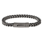 Gun Metal Steel Franco Link Bracelet (7.5"L)