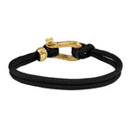 U-Lock Bracelet // Black + Gold (7")