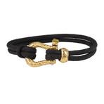 U-Lock Bracelet // Black + Gold (7.5")