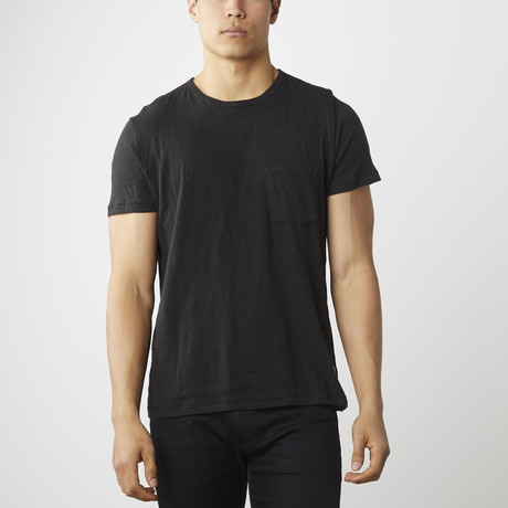 100% Pima Cotton T-Shirt + Pocket // Black (XS)