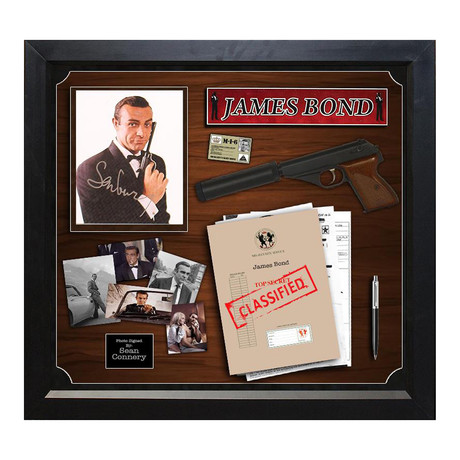 Signed + Framed Pistol Collage // Sean Connery