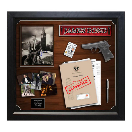 Signed + Framed Pistol Collage // Daniel Craig