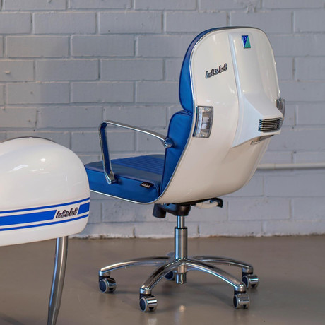Scooter Chair // White + Blue