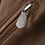 Radagast Fur Lining Leather Jacket // Brown (XL)