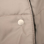 Aragorn Suede Leather Puffer Coat Jacket (S)