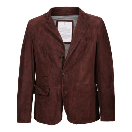 Frodo Suede Leather Jacket // Burgundy (XS)