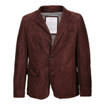 Frodo Suede Leather Jacket // Burgundy (M)